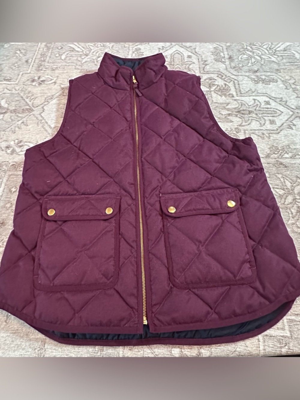 J. Crew Burgundy Excursion Quilted Down Vest - Picture 3 of 6